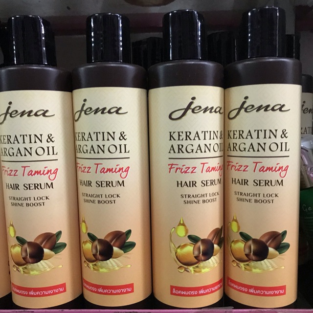 Натуральная кератиновая сыворотка для волос из Тайланда Jena Keratin & Argan Oil Frizz Taming Hair Serum купить в Москве и Московской области.
